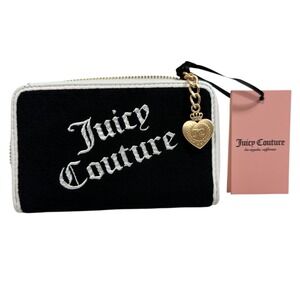 Juicy‎ Couture Gelato Beach Black Angel Wallet Bifold Card Coin Holder Purse NWT